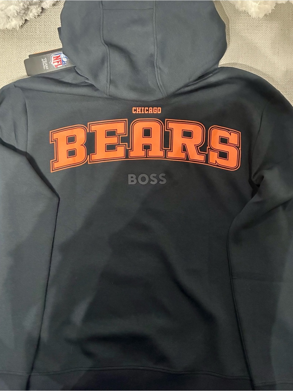 Hugo Boss Black Hoodie with Orange BEARS Graphic